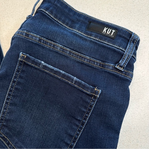 KUT From The Kloth Connie Ankle Skinny Jeans Frayed Hem Dark Blue Women’s Size 8 - Picture 6 of 15